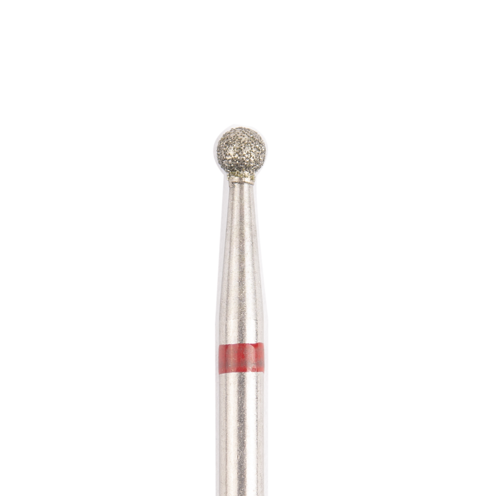 Бор алмазный "Шар" зернистость: мелкая, насечка: красная, диаметр 2,5 мм