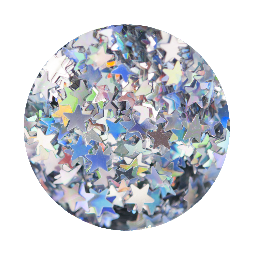 Серебряная голографическая звезда ( J00001_2 )