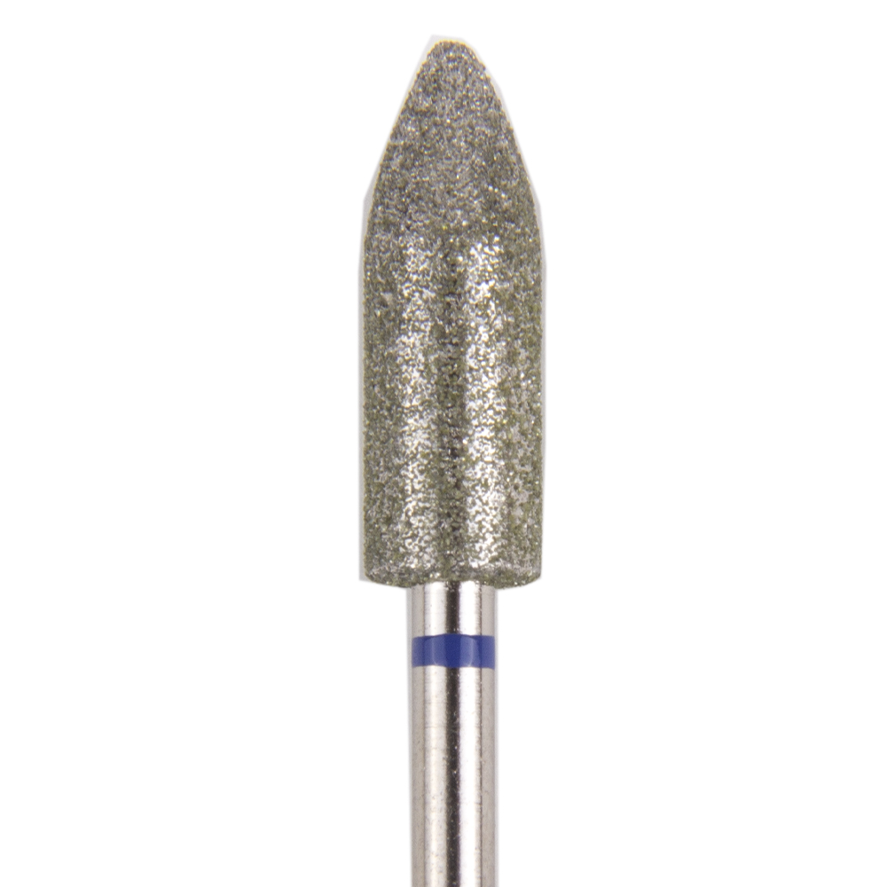 Бор алмазный "Пуля", зернистость: средняя, насечка: синяя, диаметр 5,0 мм