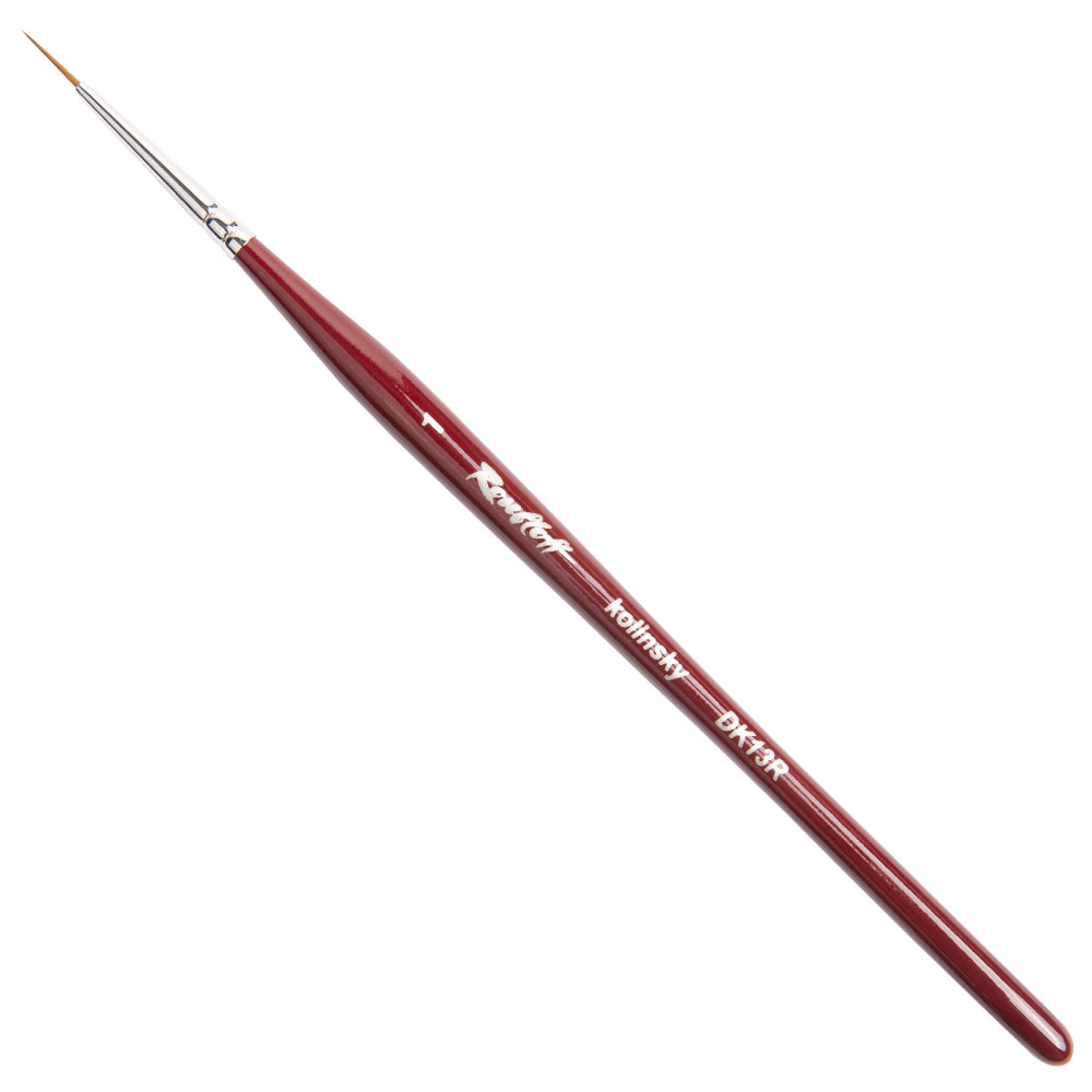 Кисть Рублефф №1 для прорисовки тонких линий (колонок), бордовая ручка